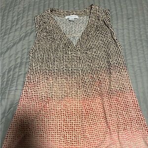 Liz Claiborne Black and Cream Animal Print Top